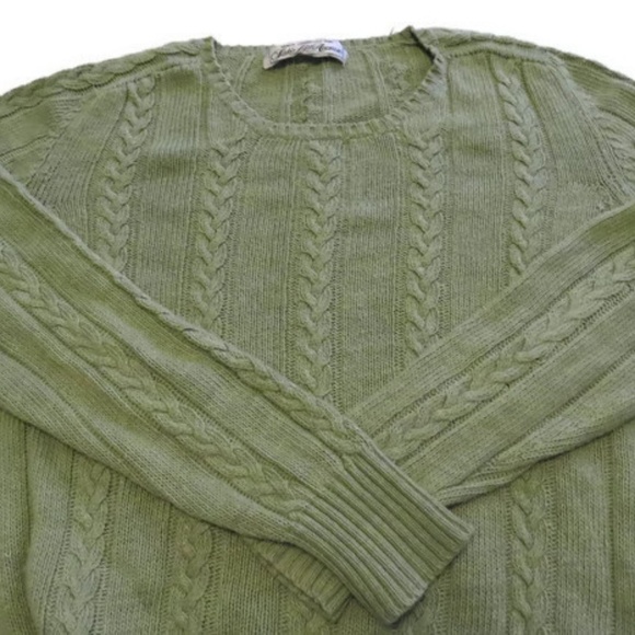 SAKS FIFTH AVENUE Cotton Sweater Cable Knit M - Picture 2 of 5